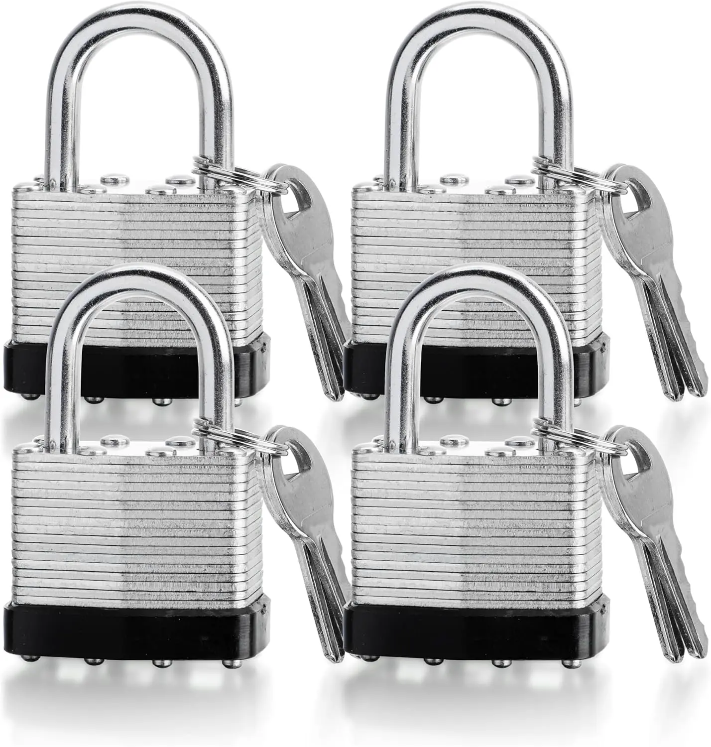 4 Pack Keyed Alike 40mm High Heavy Duty Safety Padlocks - Outdoor Luggage Accessory Locks With Same Key for Gym, Warehouse, Safety Lock, Hardware