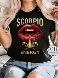 Wo 'S Scorpio Zodiac Sign T-Shirt _ Casual Crew Ne