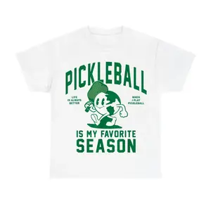 🎾[Graphic Tee][100% cotton]Pickleball Is My Favorite Season T-Shirt – Funny Graphic Tee for Pickleball Lovers, Casual Streetwear Top, Trendy Sports Shirt for Men & Women, Comfortable Everyday Wear, Pickleball Enthusiast Gift, Sporty Lifestyle Tee