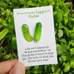 Cute Cucumber Pattern Emotional Support Card, Funny Emotional Support Card, Unique Encouragement Card for Birthday, Graduation, Holiday, Fun Party Cards