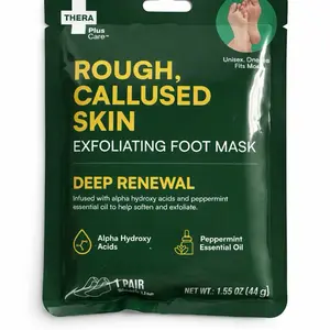 Exfoliating Foot Mask for Rough Callus Skin Renewal with Peppermint Oil & Alpha Hydroxy