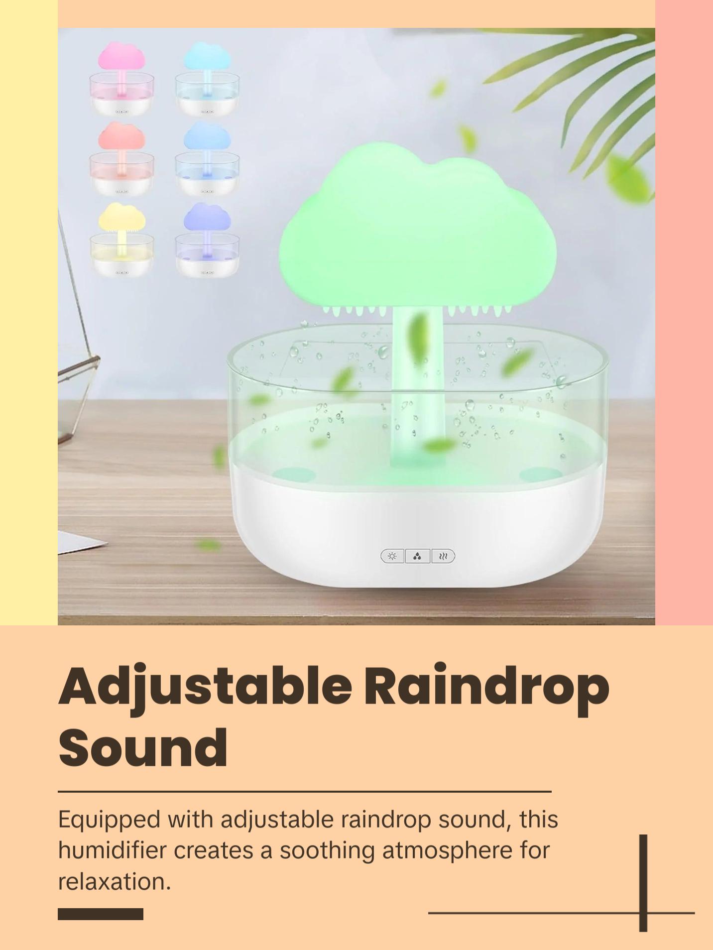 SASONN Rain Cloud Humidifier Water Drip with 7 Color Lights, Adjustable Raindrop Flow Rate, Waterless Automatic Power-Off Protection, 180x120x198mm SASONN Rain Cloud Humidifier Water Drip with 7 Color Lights, Adjustable Raindrop Flow Rate, Waterless Automatic Power-Off Protection, 180x120x198mm