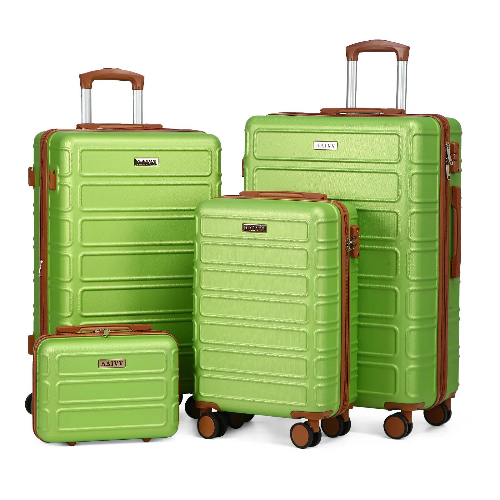 AAIVV 4-Piece Hardside Suitcase Set, TSA-Approved Lock & Expandable Storage, Lightweight Scratch-Resistant ABS, 4 Sizes (28in-26in-20in-13in Orange) Perfect for College Move-In, Europe Trips & Cruise Getaways – Complete Set Ready to Roll!