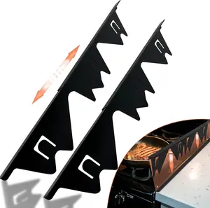 2PCS Stove Gap Covers Stainless Steel Retractable, Heat Resistant Guard, Gap Covers Between Stove and Counter Edge Gap Cover, Length 13.8" to 27.6", Black