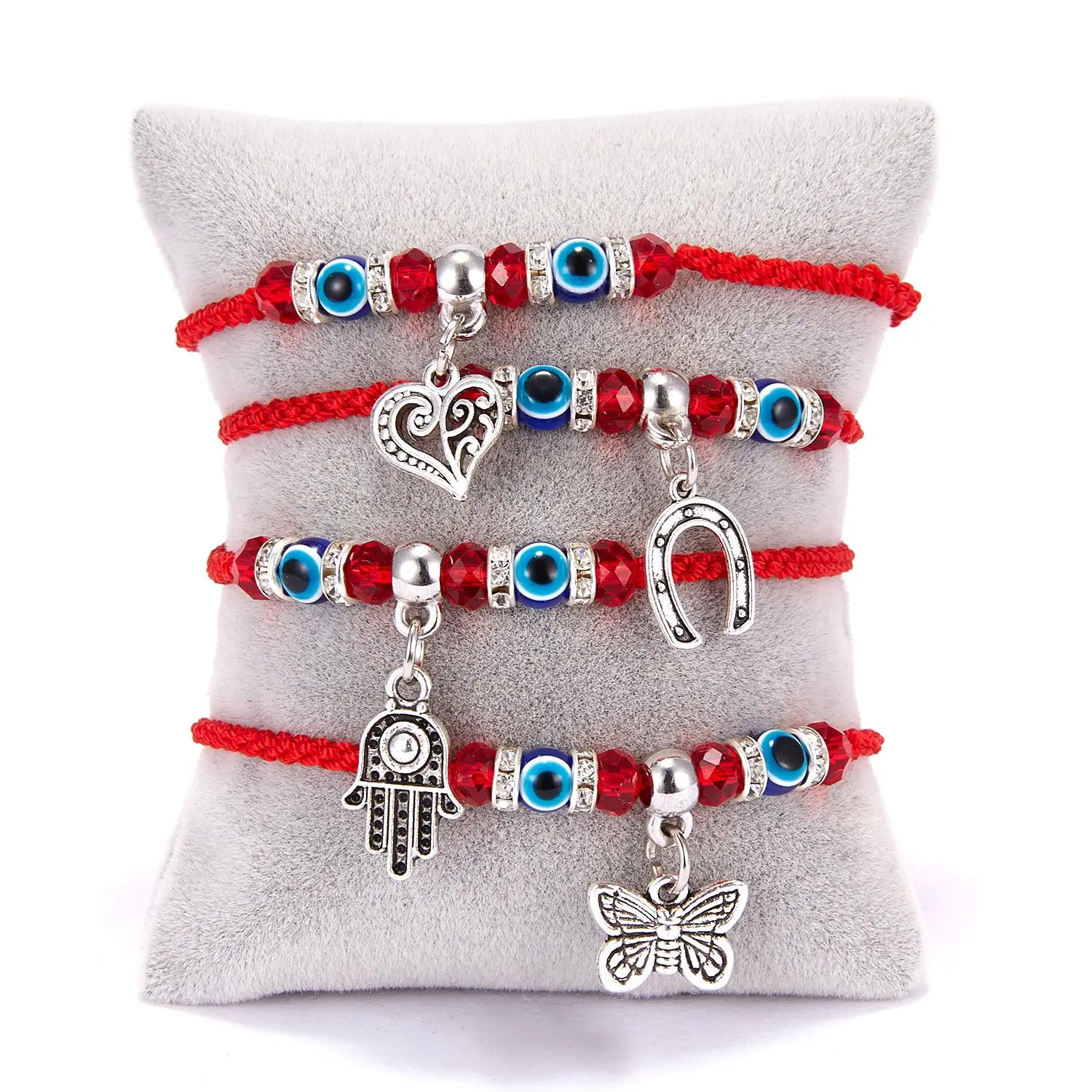 Lucky Eye Blue Evil Eye Charms Bracelet Red String Thread Rope Couple Friendship Bracelet Women Men Handmade Wish Jewelry Gift