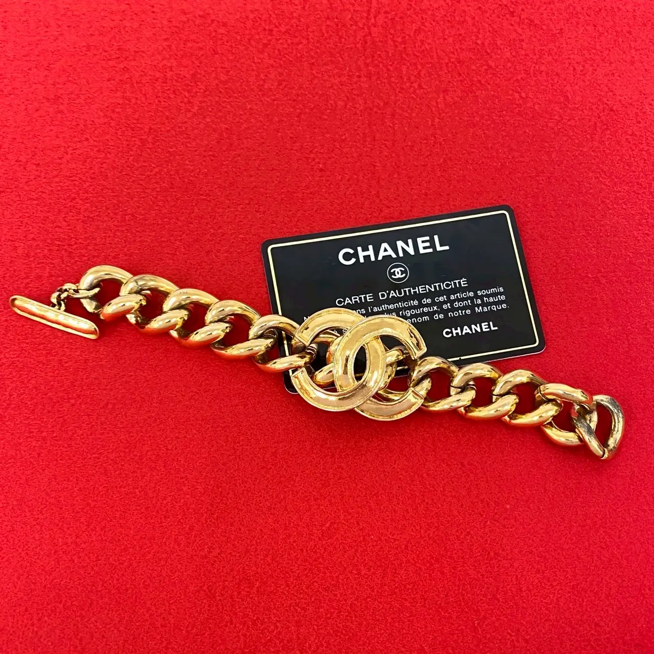 Pre-owned CHANEL Stainless Small Leather Goods Coco Mark Bracelet
