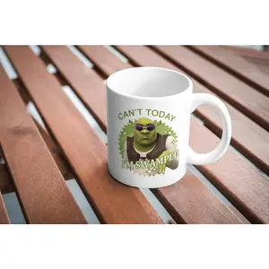 [Sale Up To 50%] Shrek 'I Can't Today, I'm Swamped' Mug - Quirky Gift for a Loved One - 11oz & 15oz ceramic mug