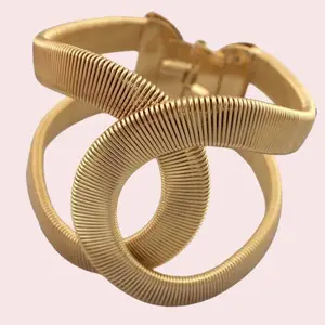 Chunky Adjustable Big Bangle for Women - Gold-Tone, Versatile & Stylish Jewelry Accessory with Adjustable Fit