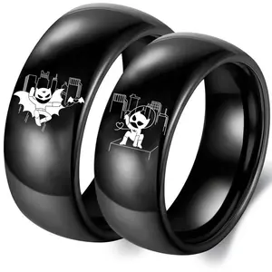 Prince and Princess Love Couple Rings Titanium Steel Stainless Steel Anniversary Rings for Daily Wear Hip-hop style Gift Option Couple OptionZ247