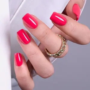 Monochrome Bright Pink Press On Nails | CurvLife Nail | 24pcs Medium Oval Fake Nails | High-Gloss Finish with Bold, Vivid Pink Hue | Easy to Apply, Comfortable, Long-Lasting | Ideal for Daily Wear, Social Events, Summer Parties & Fashion-Forward Occasions
