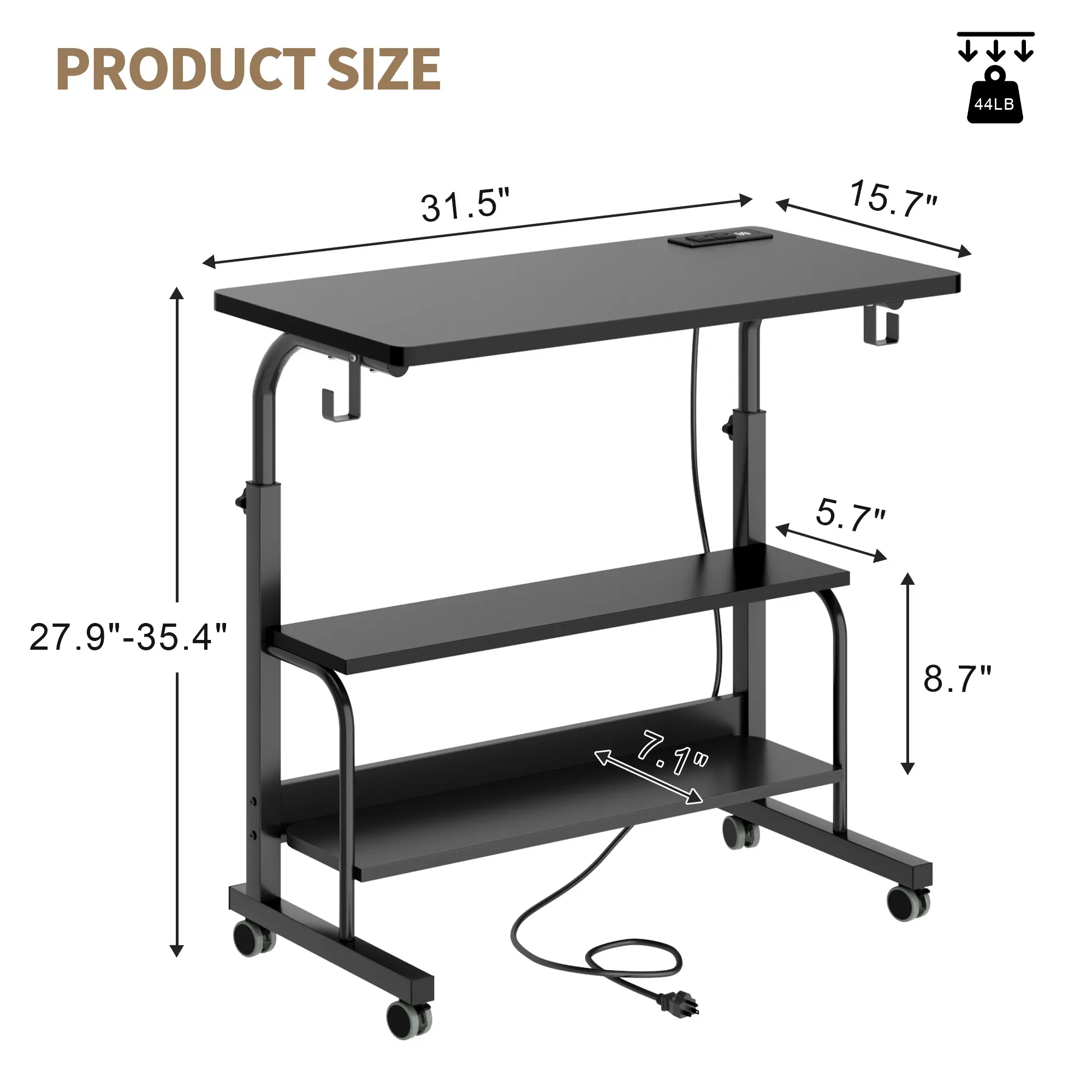 Black（31.4inch With Shelving）