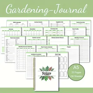 Garden Planning Logbook, 2026 Gardening Magazine Organizer, Garden Binding Journal, Planting Diary, Planner Notebook, 72 Pages, Essential Gardening Tool