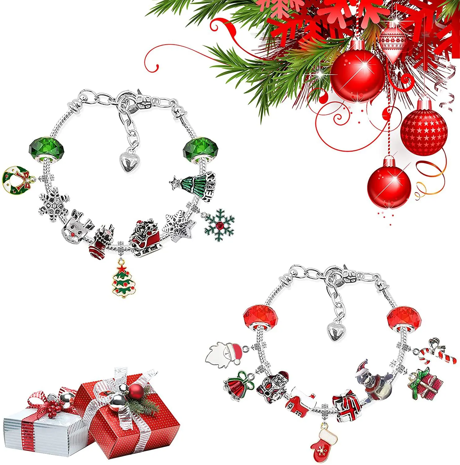 Calendar Advent 24 Calendar Countdown Charms Advent Jewelry Calendar Bracelet Set Christmas Gift