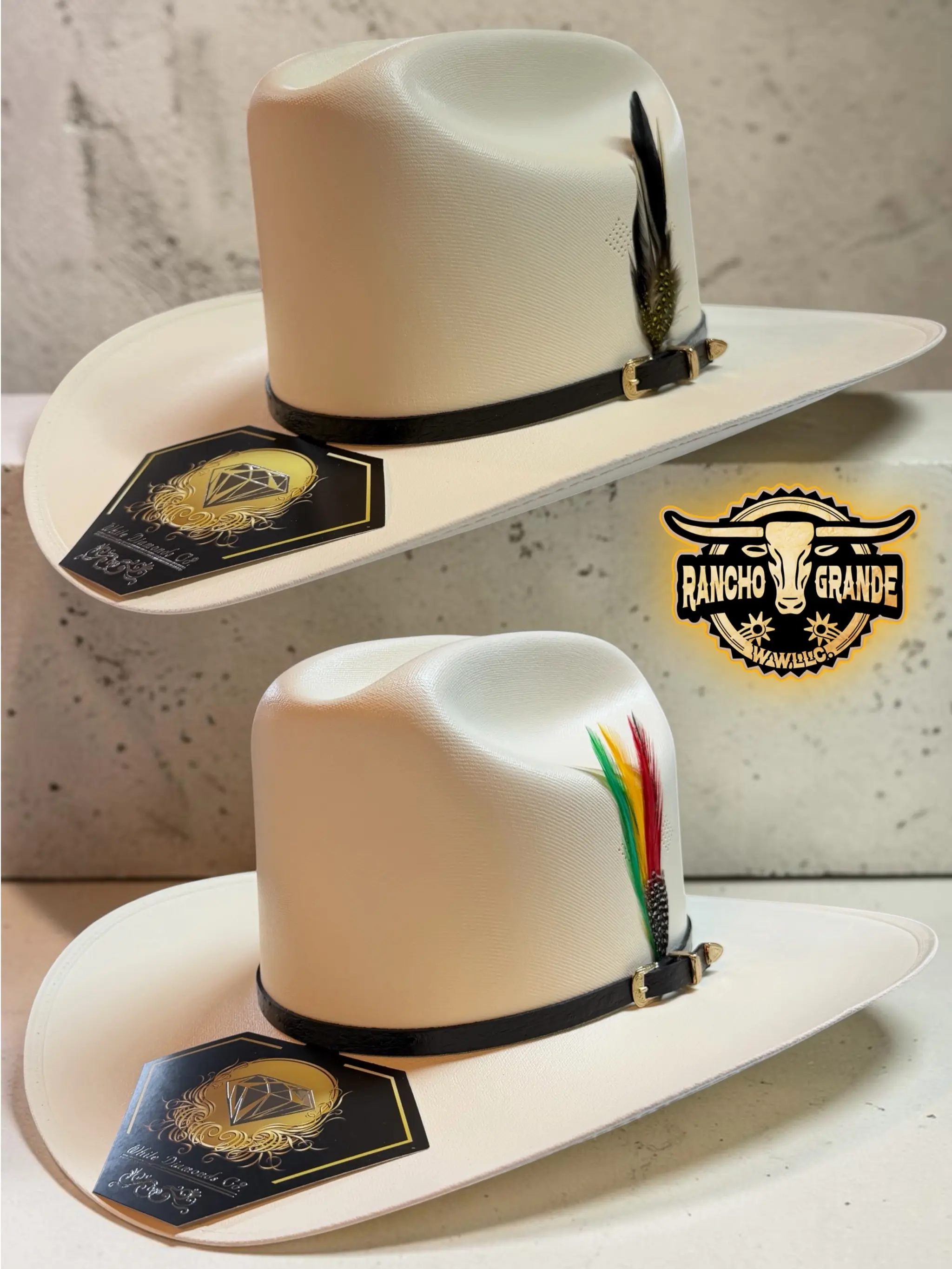 1,000X San Judas Hat White Diamont / Sombrero Extra Fino San Judas Tadeo
