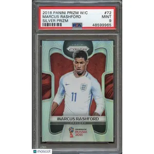 2018 Panini Prizm World Cup #72 Marcus Rashford Silver Prizm PSA 9 Mint
