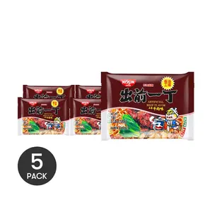 NISSIN Demae Ramen 5-Flavor Beef Instant Noodles 100g x 5 Pack - Authentic Japanese Quick Meal