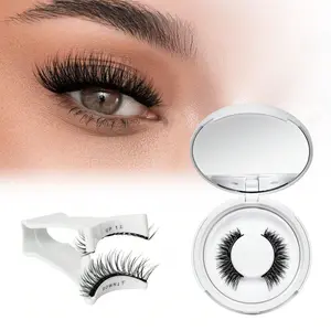 CC Curl Magnetic False Eyelashes Set with Professional Lash Clip, Reusable No Glue, Natural Cartoon Style, Perfect for Daily Wear