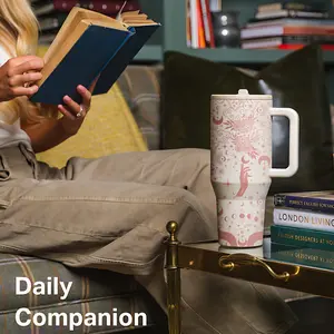 1 Pc Insulated Mug, Double Layer Insulated, 40oz Double Wall Vacuum Cup Leak Proof Thermal Cup Stainless Steel Keeps Hot 12 H/Cold 24 H Tumbler for Hot Cold Drinks Moon Star Design Gift for Women Men Festival Use Office Home Travel Daily Thermos Cup