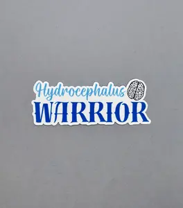 Hydrocephalus Warrior Brain Sticker or Magnet