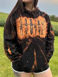 Horror Character Knife - Hoodie - Screen Printed - Hand Bleached - Unisex