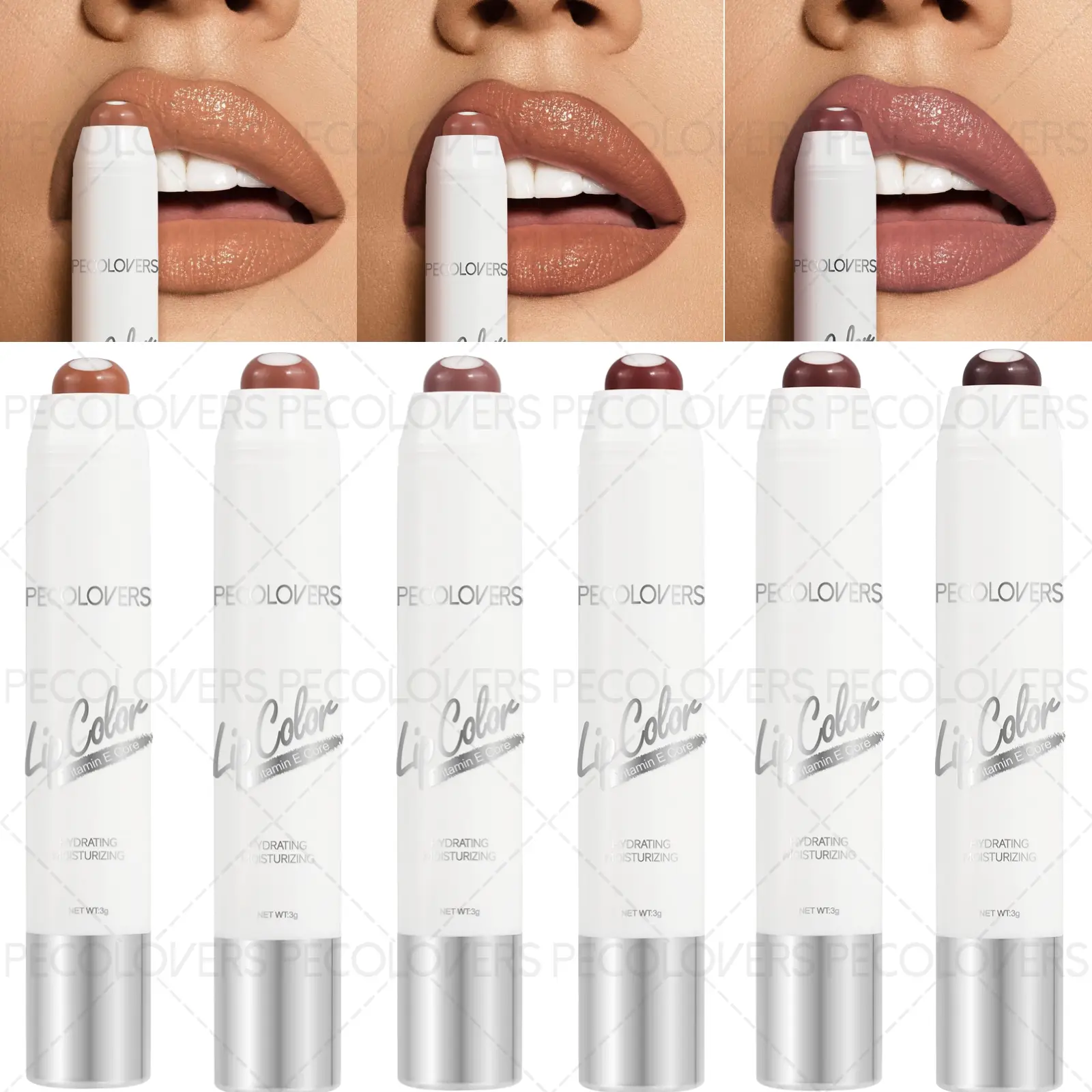 6pcs/set Sandwich Hydrating Moisturizing Glossy Lipstick - Soft Texture, Easy To Use, Color-producing, Brown, Silky, Ideal Holiday Gift Collection Lipgloss
