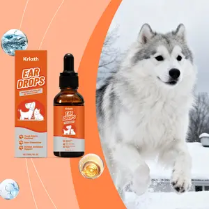 Dog Ear Drops, Dog Ear Cleaner Drops, Ear Infection Treatment for Dogs and Cats, Natural Herbal Ear Cleaning Solution for Dirty,Itchy,Smelly,Inflammed Pet Ears, 2 oz with Dropper