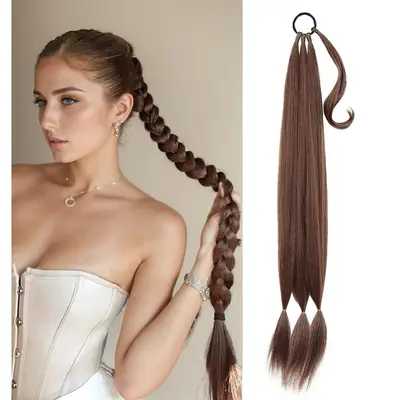 Long Hair Plaits With Ribbon Single Braid With Ribbon Tie TikTok Shop