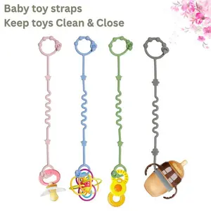 Baby Toy Straps Silicone Pacifier Clips – Stroller, Car Seat & High Chair Toy Holder for Teethers, Cribs & Baby Accessories (Toys Not Included)