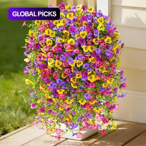 Artificial Fake Hanging Flowers for Outdoors Planters,6PCS Artificial Flower Set UV Resistant Faux Pansy Spring Flowers for Outside Porch Patio Garden Window Box Flower Arrangements (Mixed Colors) #GLOBAL PICKS