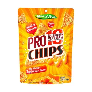 METAVITA High Protein Nacho Cheese Corn Chips - Healthy Baked, Non-Fried Snack, 50g