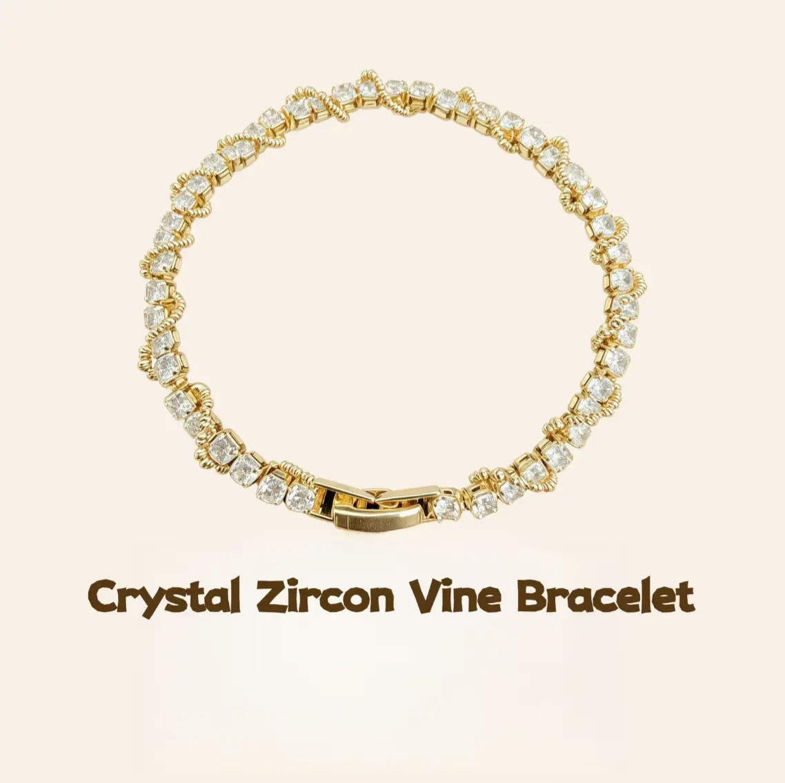 Twisted Sparkle Cubic Zirconia Tennis Bracelet 18K Gold Plated Shiny Cz Wrist Chain Stackable Jewelry Gift For Women