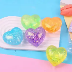 Valentine's Day Maltose Color-Changing Heart Squeeze Stress Relief Slow Rebound Geometric -Sensitive Color-Changing Rebound Shaping Gift for Children Boyfriend Girlfriend, Unisex Toy