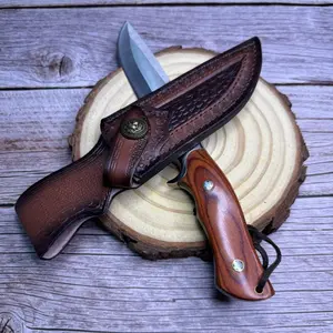 Integrated keel straight knife, kitchen meat cleaver, fruit knife, bread steak barbecue knife, high-hardness camping tool, portable multi-functional mountaineering and fishing blade buck Stainless Steel Outdoor Survival Knife