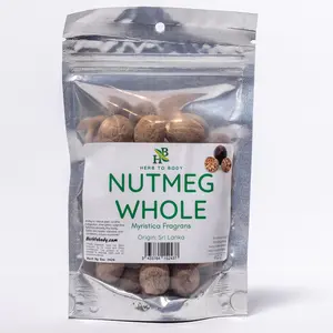 Herb To Body Nutmeg Whole | Myristica Fragrans | Wildcrafted | 4oz