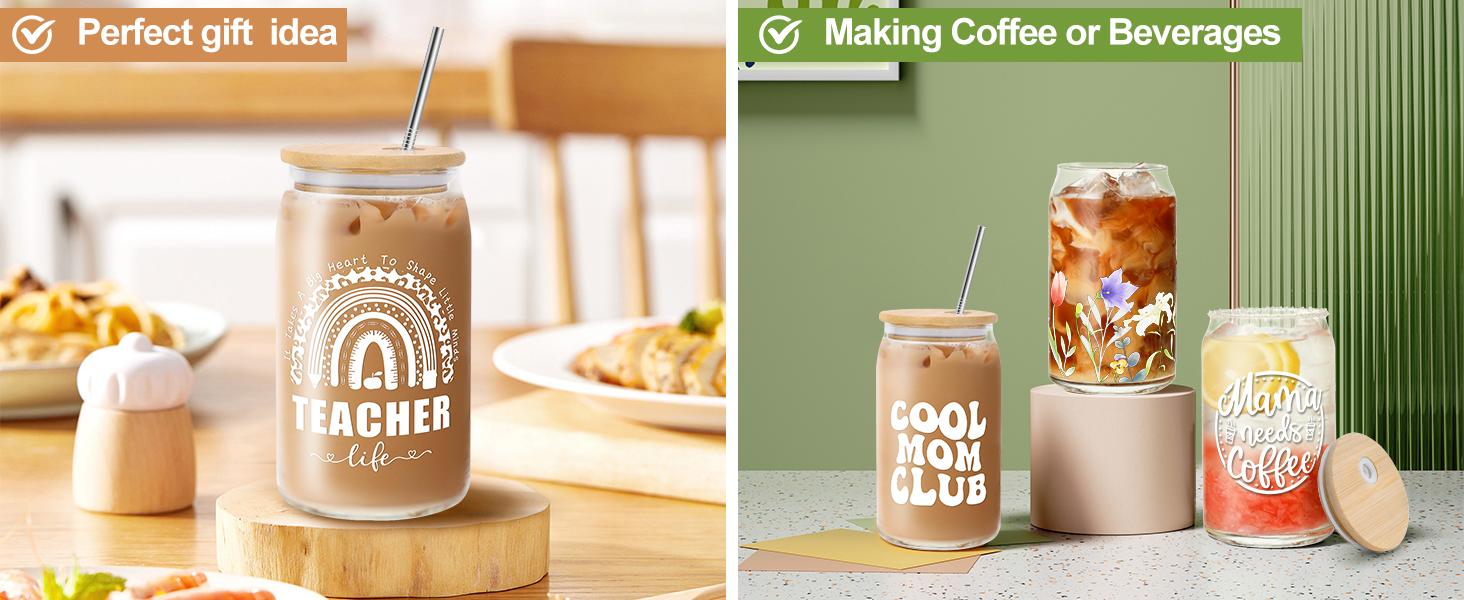 Mothers Day Gifts for Mom from Daughter Son, Gifts for Women Mama Stepmom Mother In Law Bonus Mom, Personalized Anniversary Birthday Mothers Day Presents for Wife from Husband - Can Glass Cups 16OZ