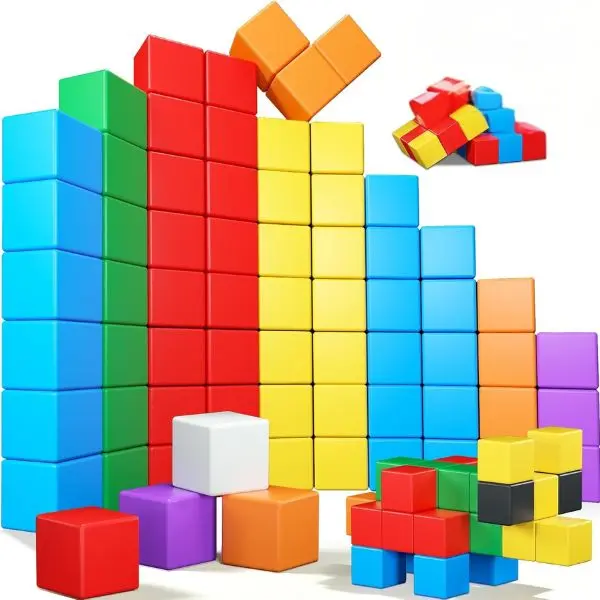 Magnetic Blocks,32PCS Magnetic Building Blocks for Toddlers Age 3-5 Magnet Cubes Toys STEM Educational Sensory Montessori Toys 1-3 for Kids
