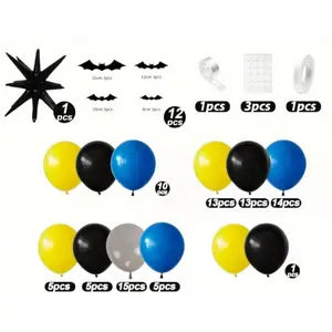 120 pack balloon set, bat themed, suitable for men and boys, perfect for bat themed birthday party decorations