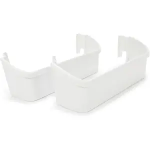 HECASA 240363701 PS430206 AP2116105 Refrigerator Door Shelf Compatible with Frigidaire Kenmore Refrigerator Door Bin 891286 240363707 Replacement only White Lower Bin 2PCS Durable Household