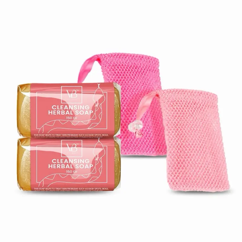 BODY EXFOLIATE BUNDLE (2 Soaps and 1 Soap Saver）