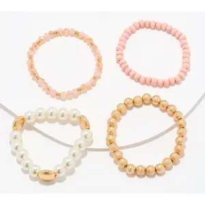 Susan Graver Set of 4 Mixed Media Stretch Bracelets
