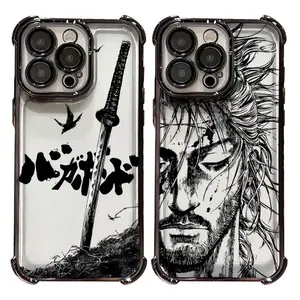Hot Comic Vagabond Samurai Musashi Miyamoto Painting Transparent Phone Cases For iPhone 17 16 15 14 13 12 11 Promax Pro Air Plus Shockproof Cover Black TPU Casing Protection Best Gifts For Valentine Christmas Birthday Halloween