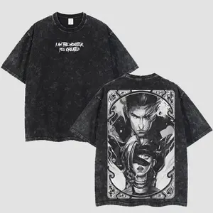 Jinx x Silco Arcane T-Shirt - League of Legends, Washed Cotton Game Lover Tee, Unisex Gift for Him & Her Oversized men  gifts graphic  tee