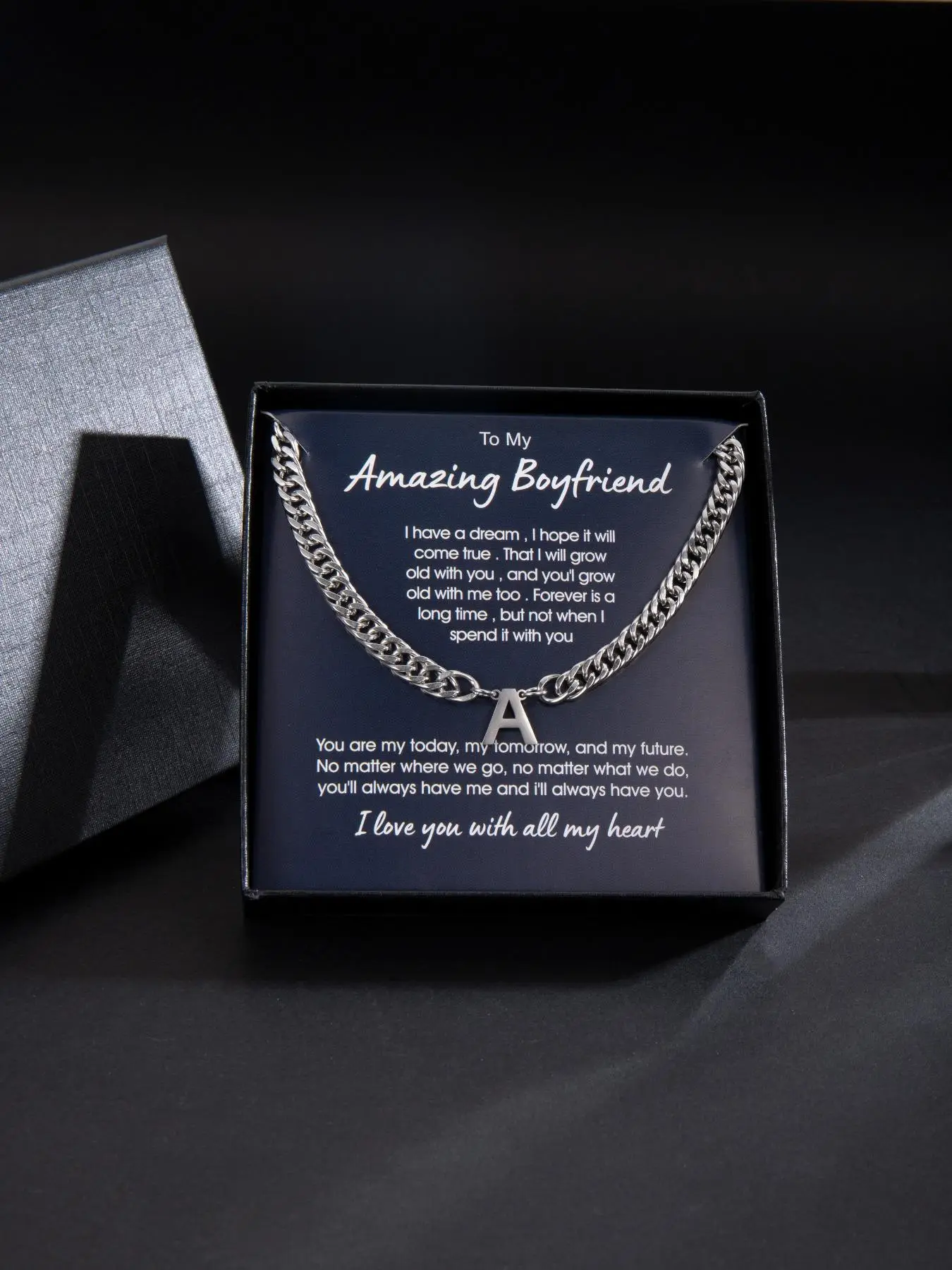 Unisex Casual Trendy Twist Knot Chunky Cuban Chain Necklace, Hip-hop Letters Design Matching Pendant Necklace for Bf & Gf, Elegant Meaningful Necklace