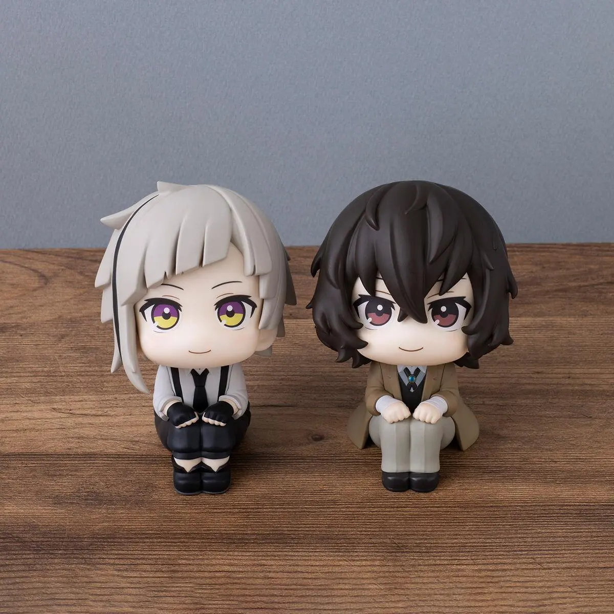 10cm-in-Height Bungou Stray Dogs Q-Version Look Up PVC+ABS Action Figures - Nakajima Atsushi & Dazai Osamu High-Grade Anime & Manga Collection Toys, High-Temperature Proof, Moisture-Proof, Regular Cleaning Friendly, for Anime Fans