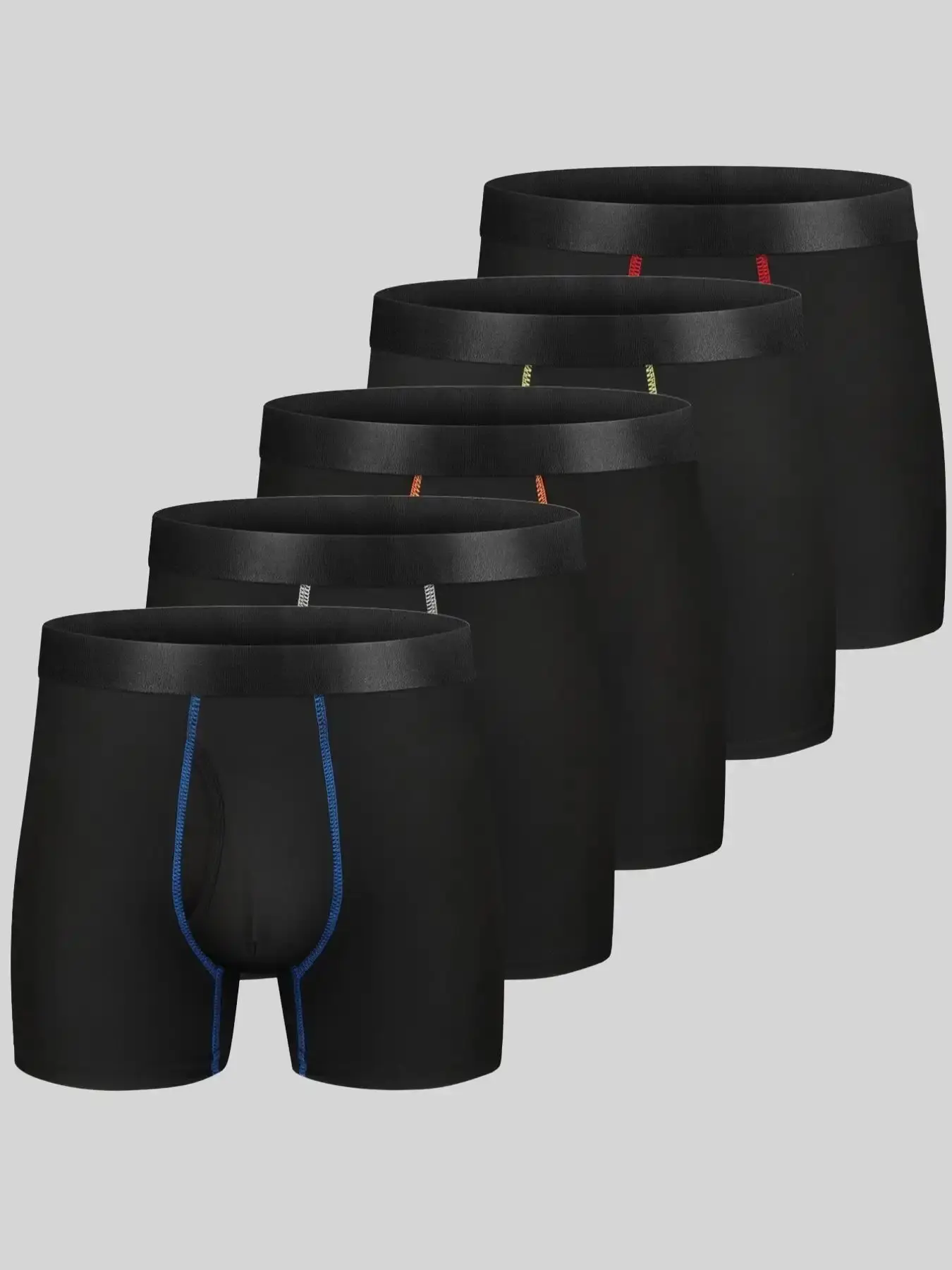 Men's Solid Trunk Underwear Top Stitching Fly Design Breathable Comfort Daily All Seasons Boxer Brief, everyday wear, essential piece, trendy style, must have item, wardrobe staple, wardrobe essential