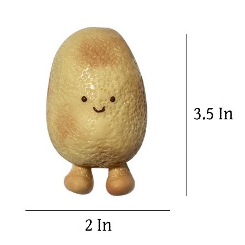 2Pcs Potato Taba Squishy, Kawaii Squeeze Toys Pinch Cute PVC Fufu Squishy Toys for Anxiety Relief, Soft Stress Toys for Party, Favors Novelty Things OPP Packaging, Silicone Slow-Rising