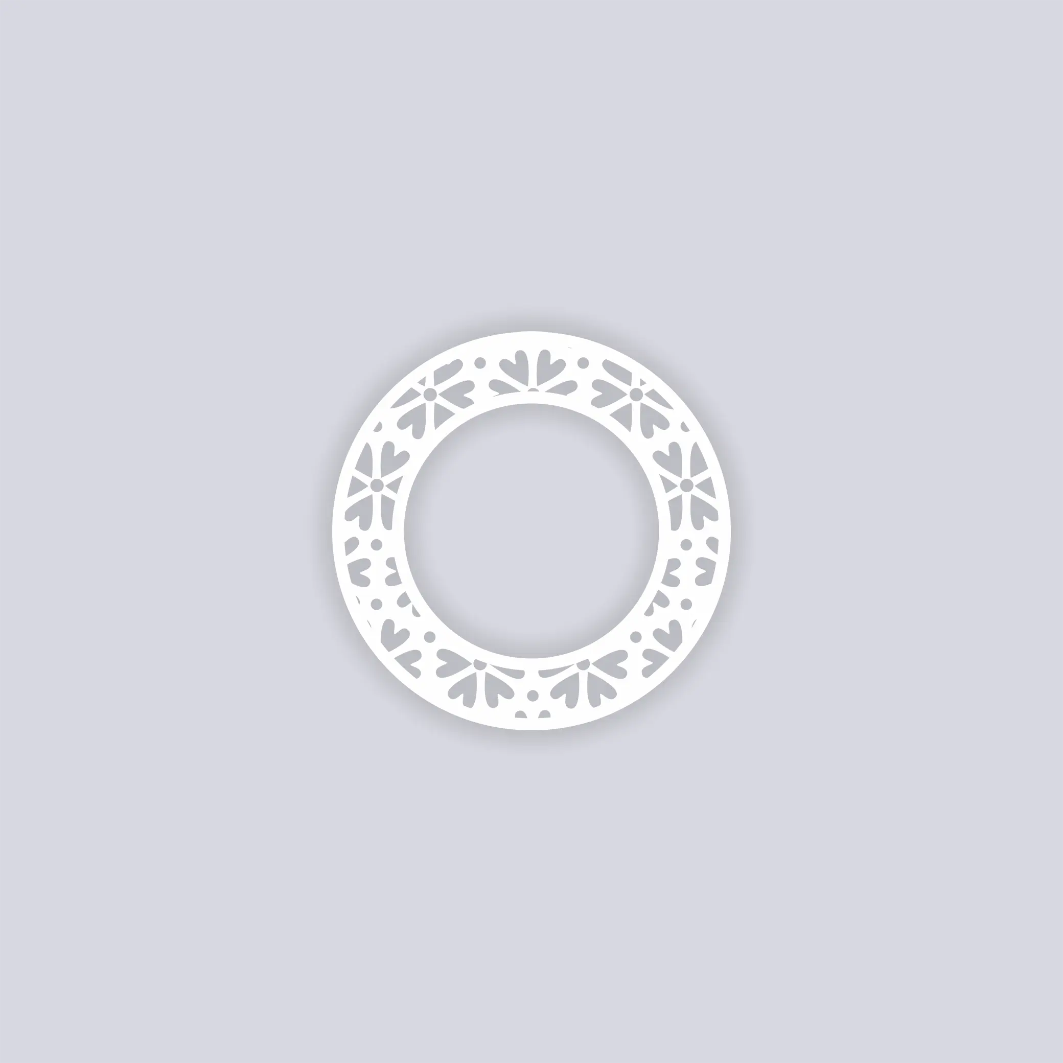 Simple Flower Circle Rim Clay Stencil