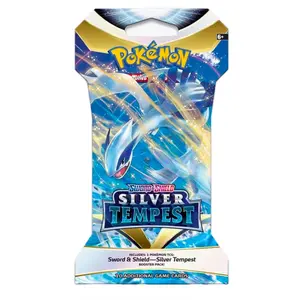Pokémon Sword & Shield Silver Tempest Sleeved Booster Pack (1) with 10 Cards and Energy/VSTAR Marker