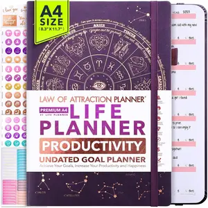 Life Planner - Undated Weekly & Monthly Planner, 12-Month  to Increase Productivity | Gratitude Journal, Life Organizer & Goal Journal | Include Foldable Vision Board, Habit  & Stickers
