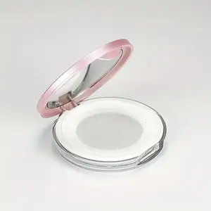 A Slim Empty Loose Powder Box, Powder Puff Box with Elastic Mesh Filter and Mirror, Cushion Sponge Empty Loose Powder Box, Makeup Loose Powder Box, Suitable for Daily Use Or Travel